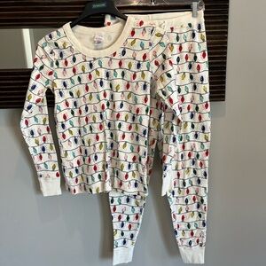 Hanna Andersson Bright Bulbs Women's Holiday Long John Pajamas Medium